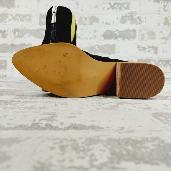 New Bp Brynne Black Faux Suede Block Heel Back Zip Ankle Boots F959 - Picture 8 of 12